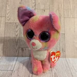 Ty Beanie Boos Multicolor Cat Plush Cancun 6"